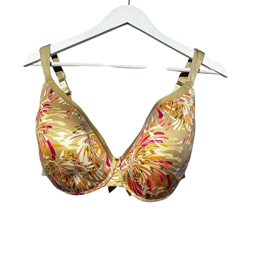 Cacique 38G T-Shirt  Floral Multicolor Bra No Underwire  Comfort Support